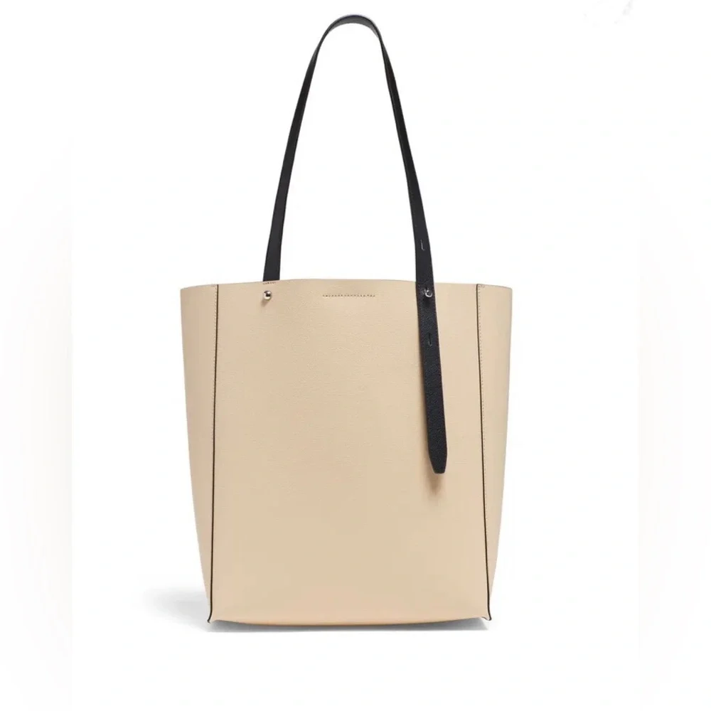 NWT $198 Rebecca Minkoff Stella Leather Cream and Black Tote!